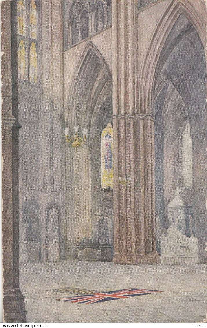 CN74. Vintage Postcard. Westminster Abbey. Grave Of Unknown Soldier. Mrs H Barclay - Westminster Abbey