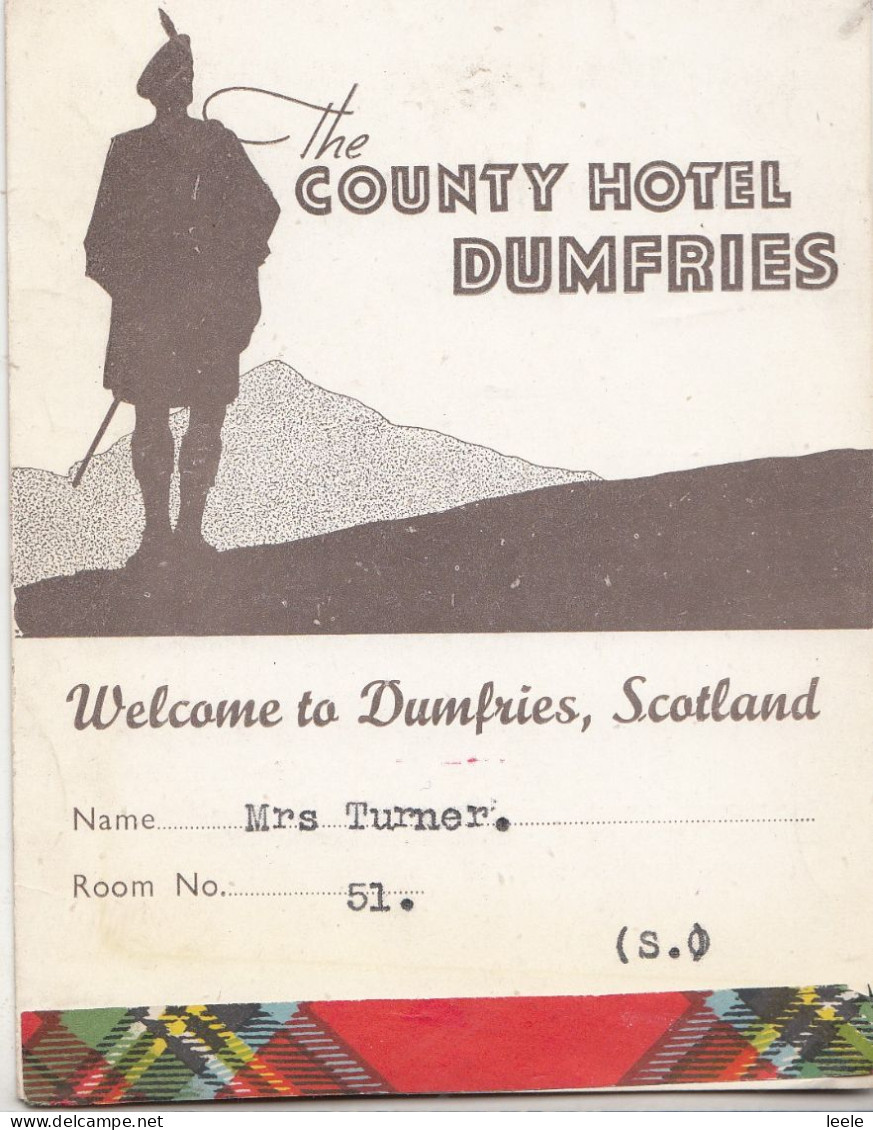 CN77. Vintage Advertising Card. County Hotel, Dumfries. - Hotels & Restaurants