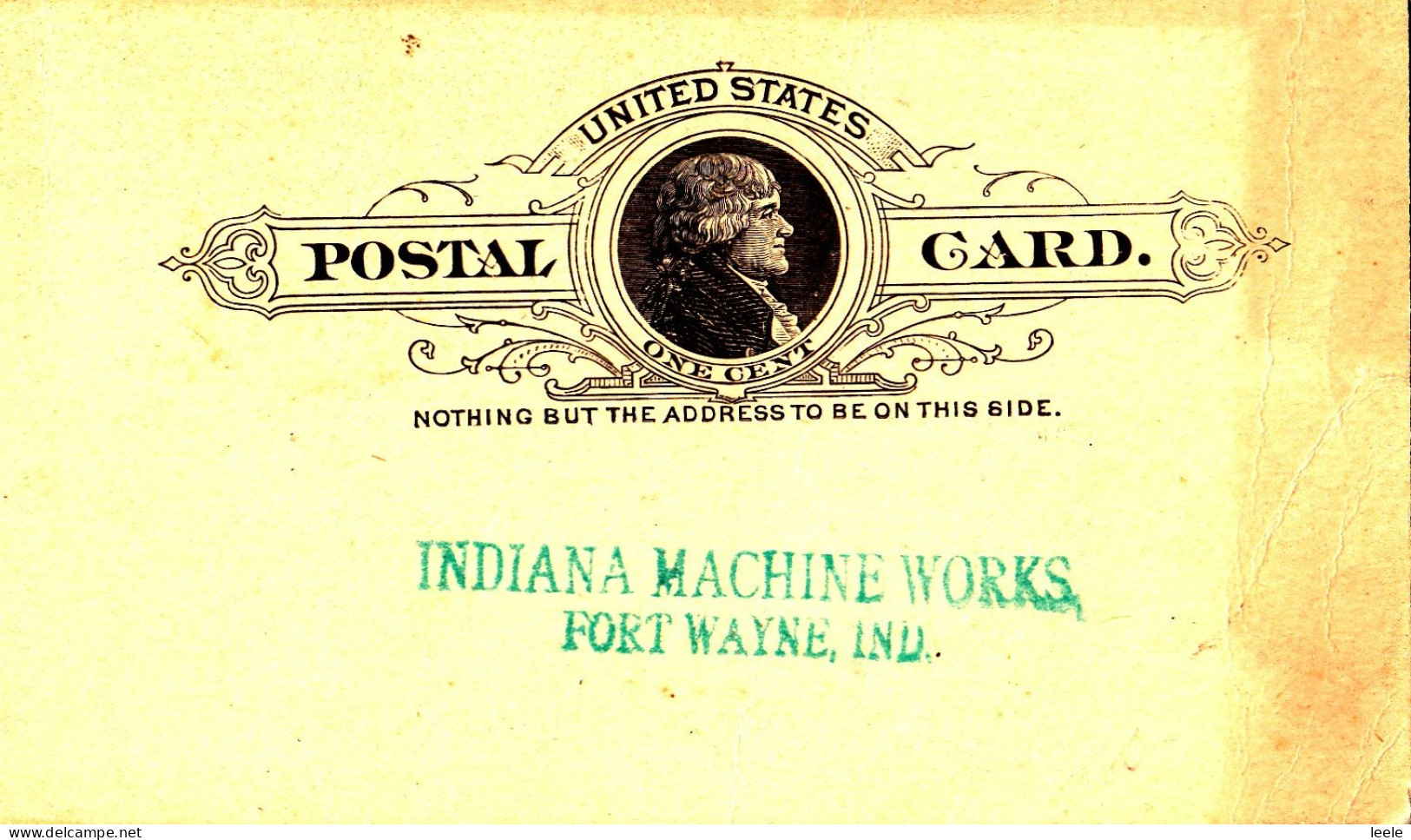 CN41. Vintage Prepaid US Postcard. Indiana Machine Works. Fort Wayne. - Postal Services