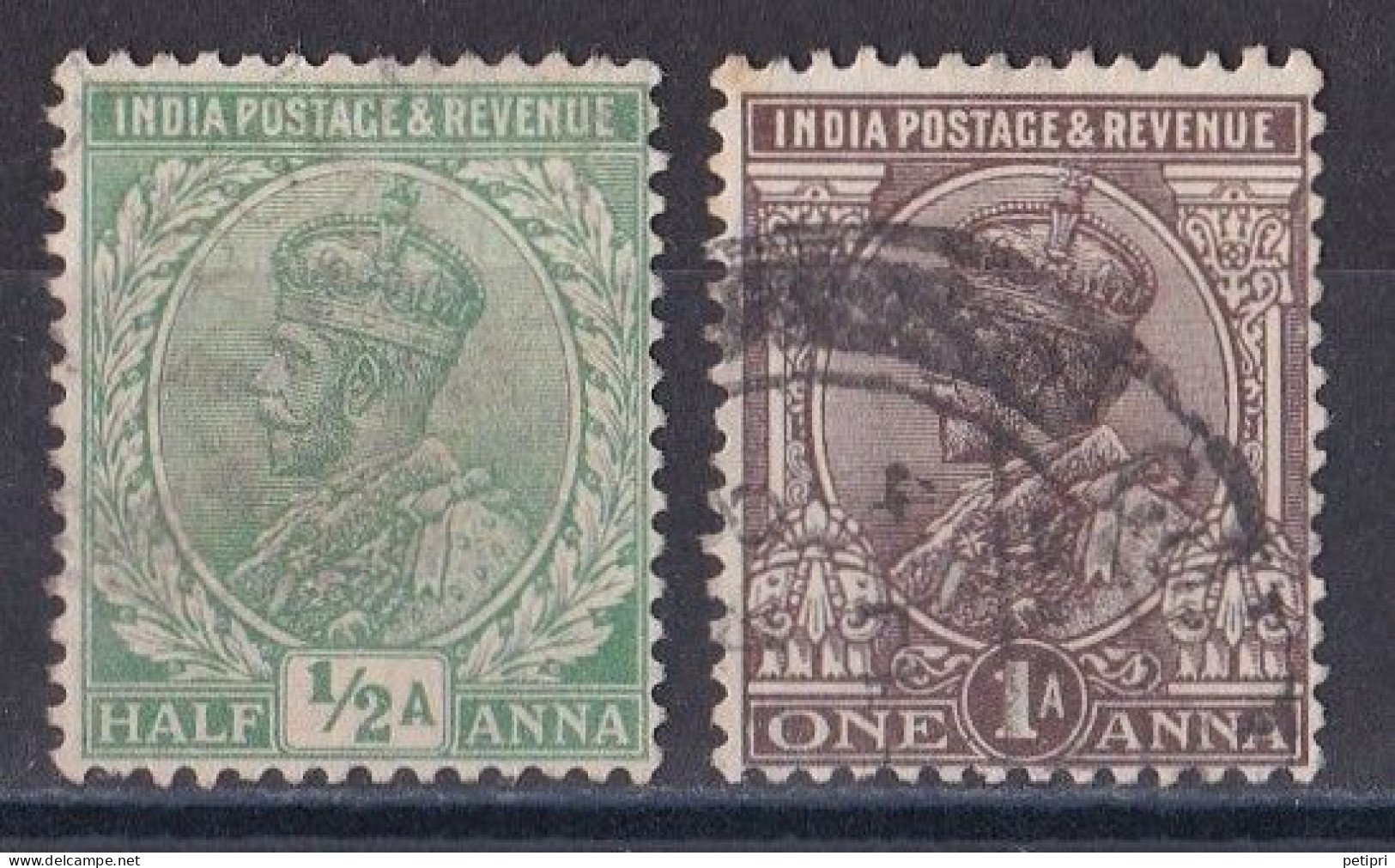 Inde Anglaise  1911-1935  Roi Georges V   Y&T  N °  76  Et  78    Oblitéré - 1911-35  George V