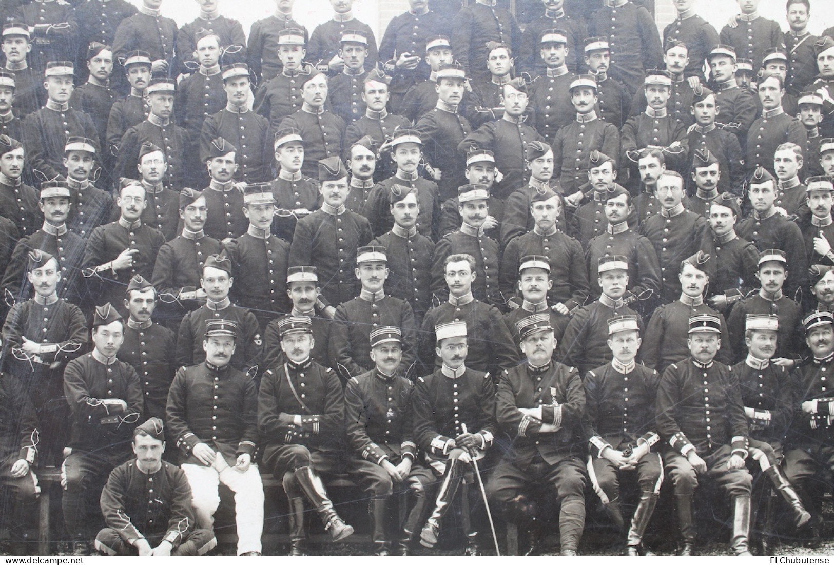 Photo Groupe Soldats école Officers? Armée Française Années 1900-10 - War, Military