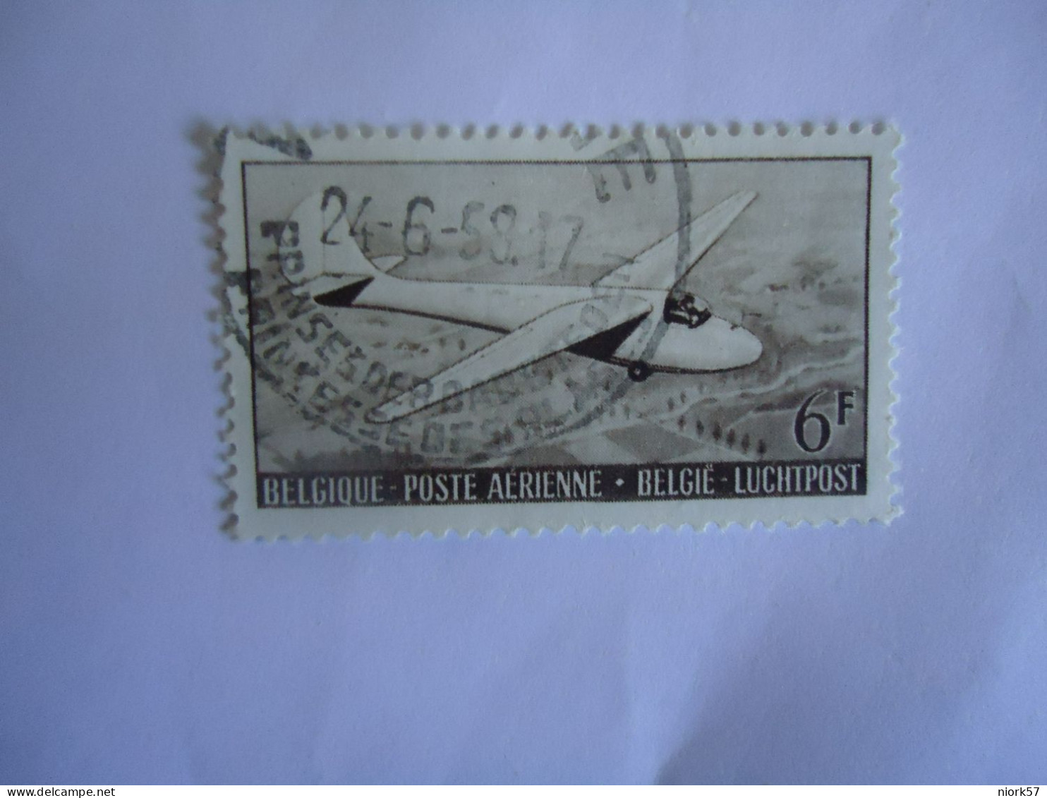 BELGIUM  USED    STAMPS    AIRPLANES  WITH POSTMARK 1958 - Vliegtuigen