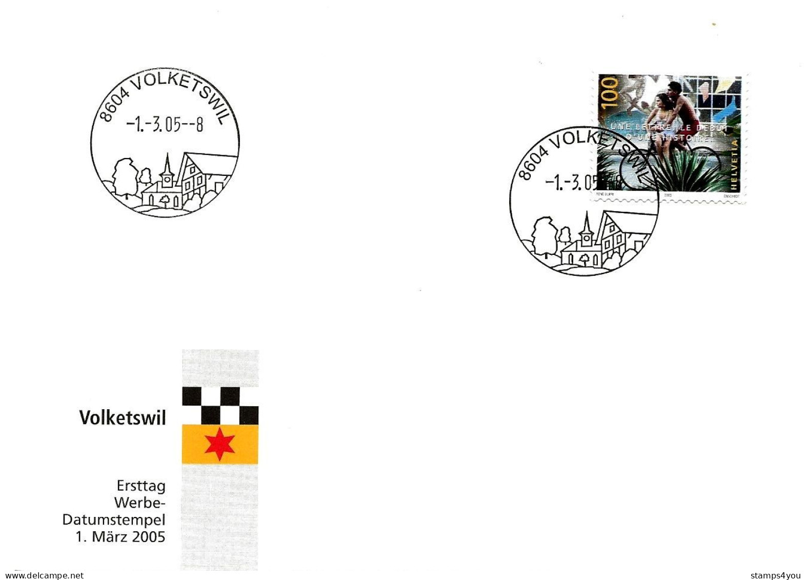 CH - 147 - Enveloppe Avec Cachets Illustrés  Volketswil 2005 - Postmark Collection