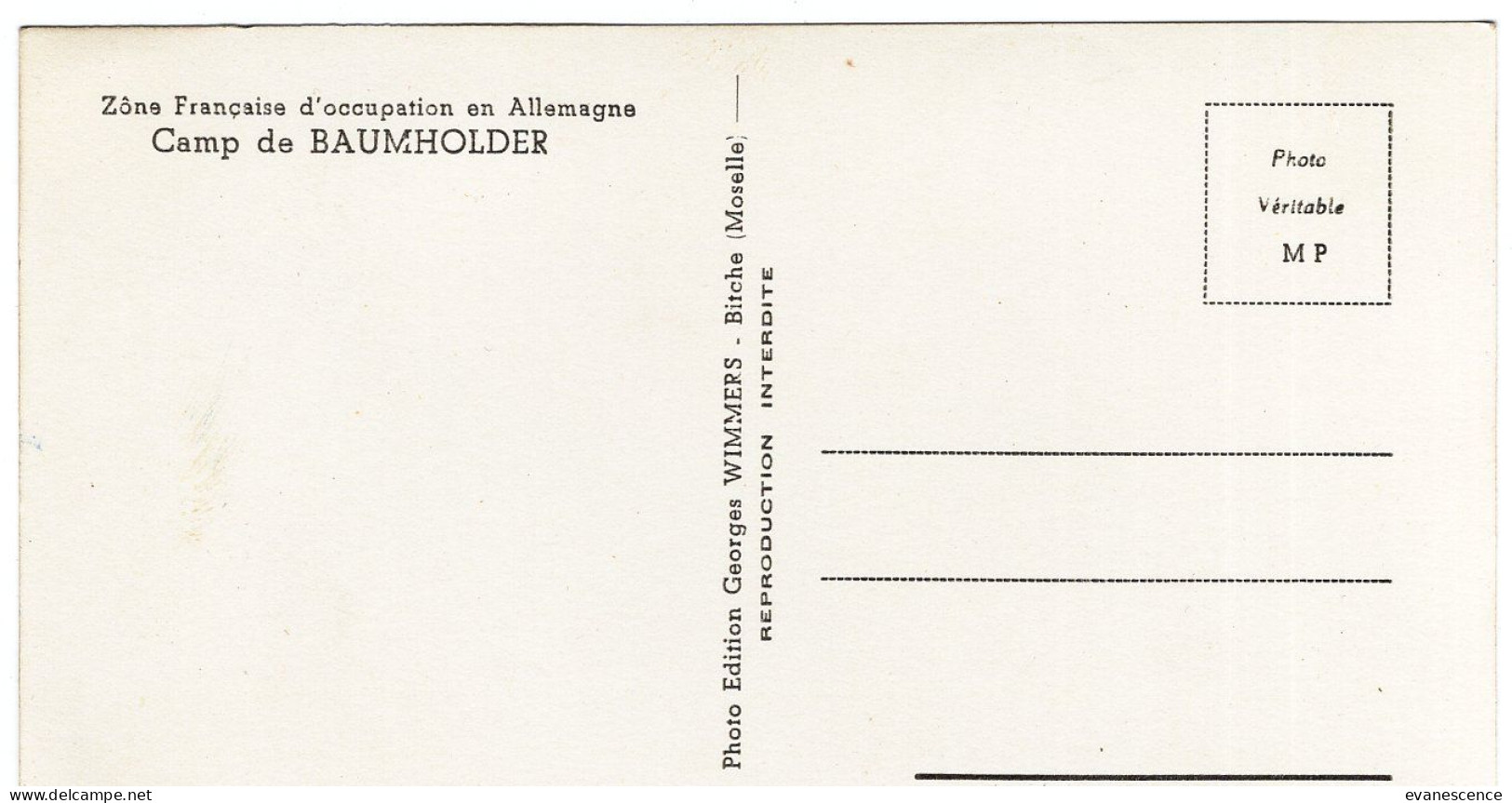 Camp De Baumholder : Zone Française D'occupation En Allemagne    ///   Ref.  Mars 24 :  N° 29.598 - Guerra 1939-45