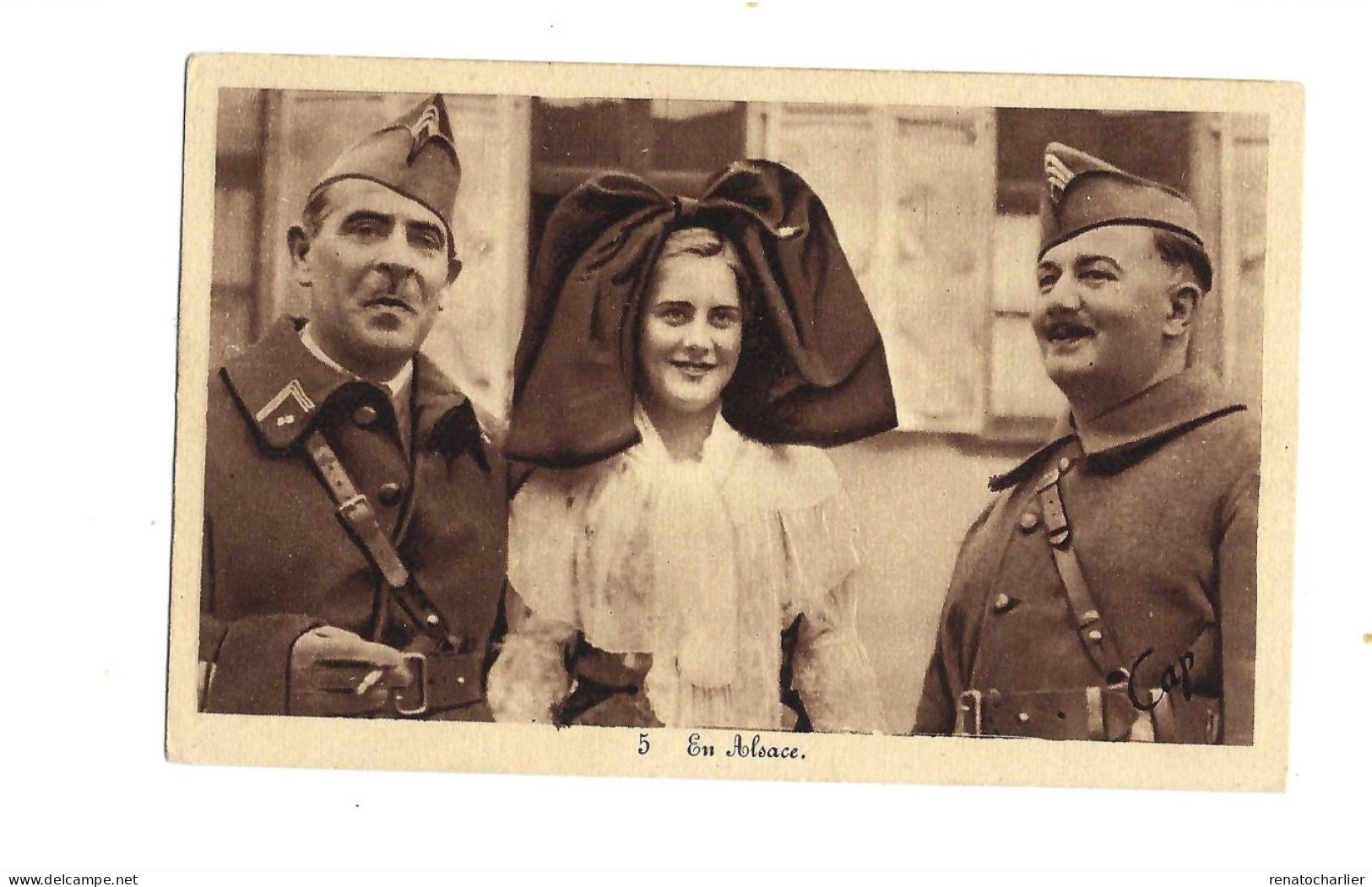 En Alsace.Alsacienne Et Officiers Français. - Patriotiques