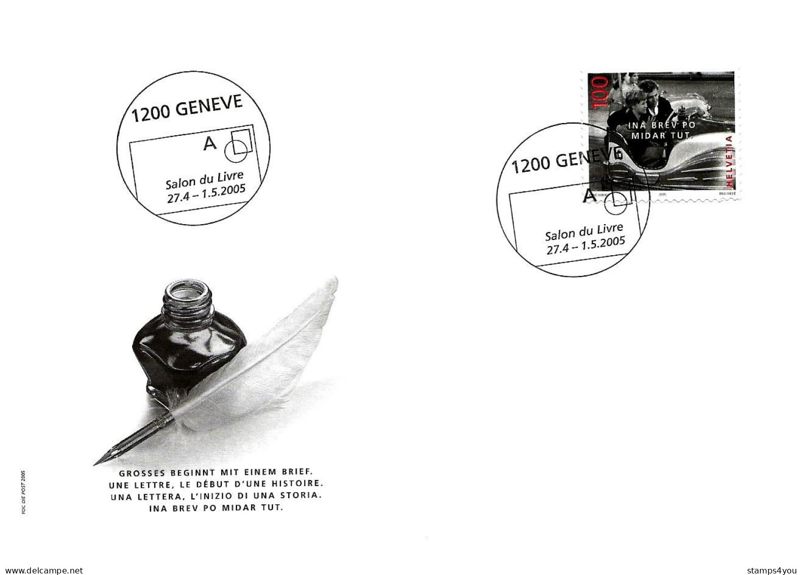 CH - 149 - Enveloppe Avec Oblit Spéciale Genève Salon Du Livre 2005 - Postmark Collection
