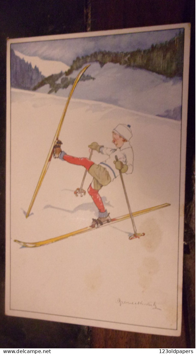 ILLUSTRATEUR SIGNE SKI SKIEUR - Sport Invernali