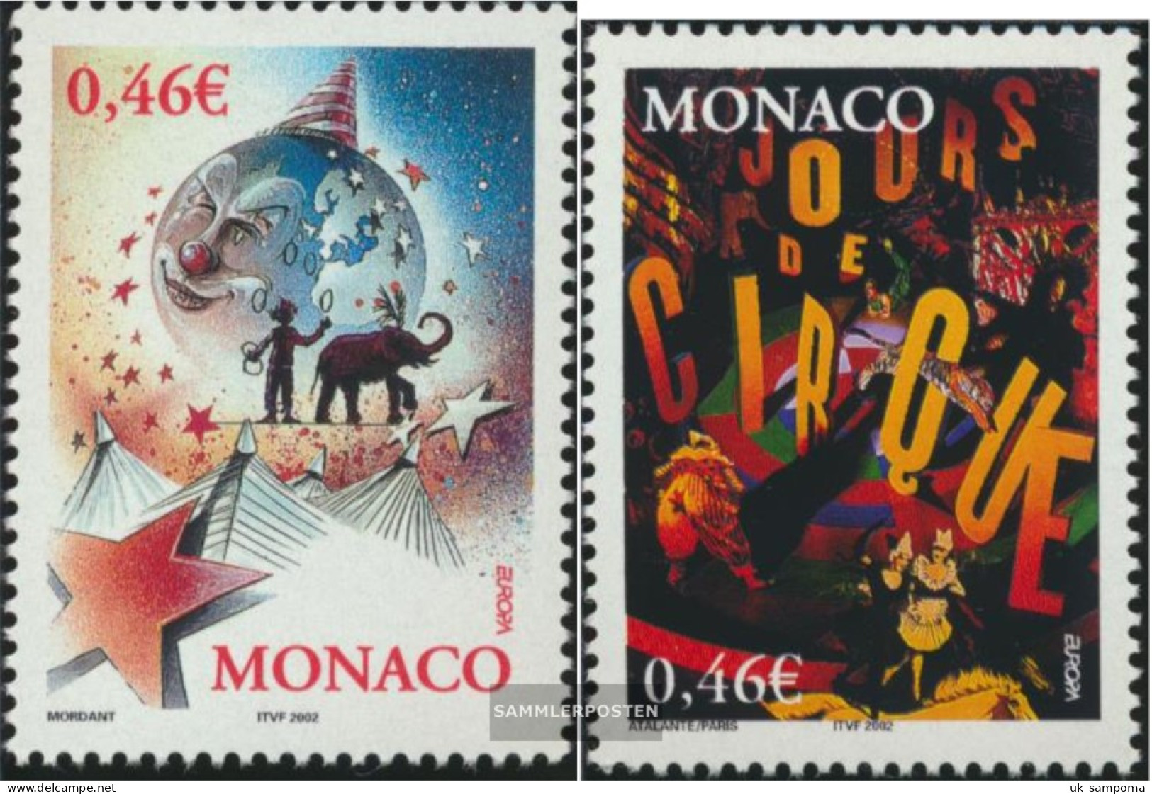 Monaco 2600-2601 (complete Issue) Unmounted Mint / Never Hinged 2002 Europe: Circus - Unused Stamps