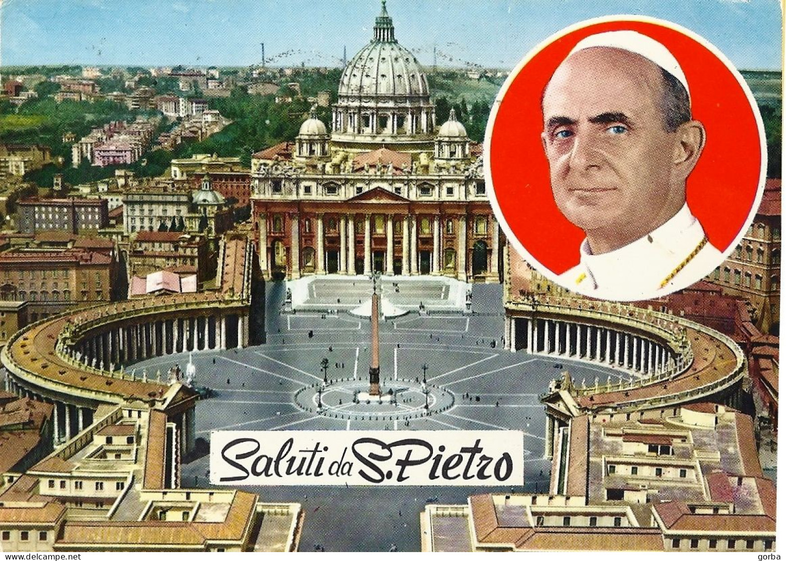 *CPM - ITALIE - LATIUM - ROME - Souvenir De La Basilique Saint Pierre - La Place St Pierre Et Le Pape PAUL VI - San Pietro