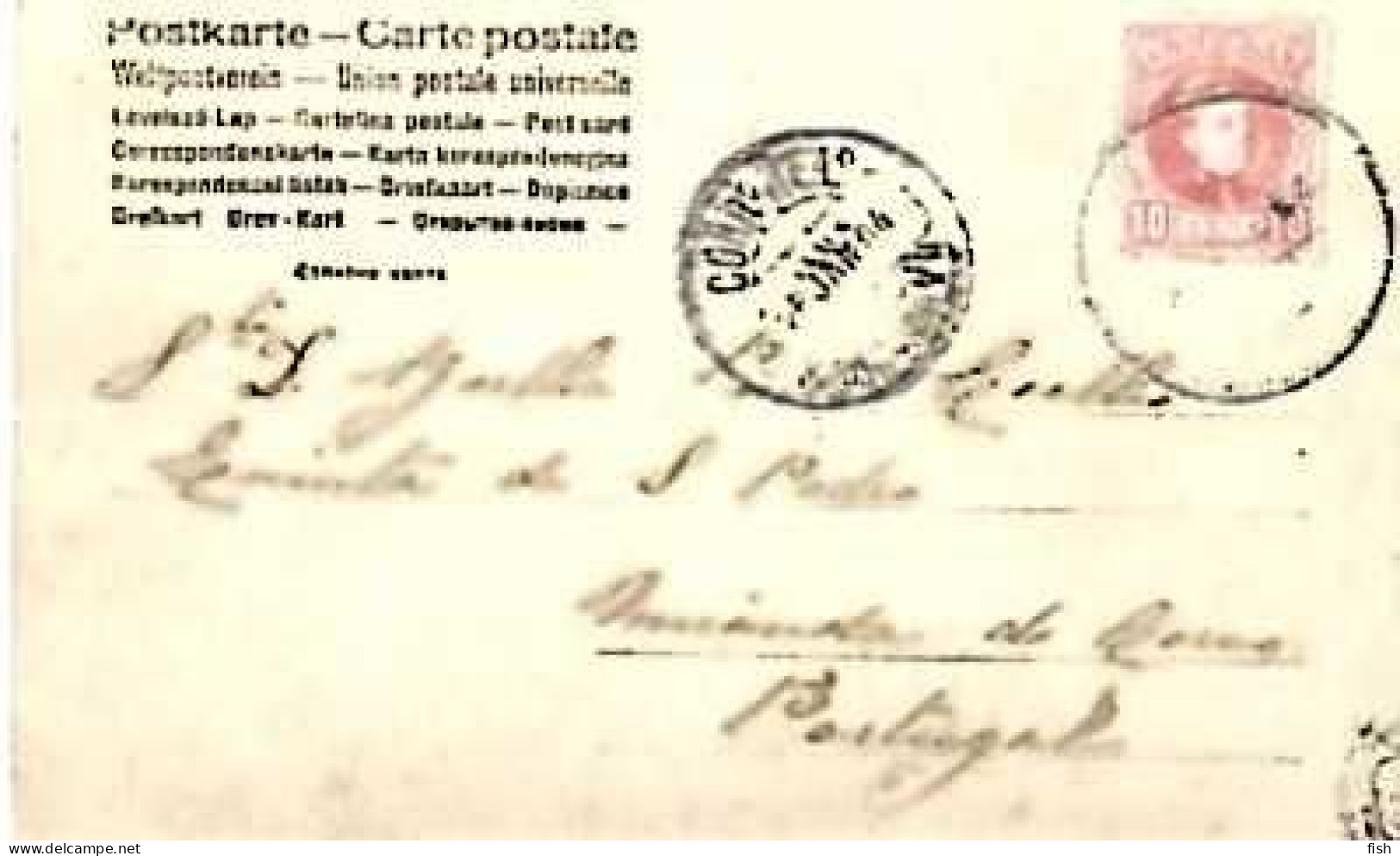 Spain & Marcofilia, Fantasia, Mulher,  R.P.H Serie 135-3215, Quinta De S. Pedro Portugal 1905 (97979) - Lettres & Documents