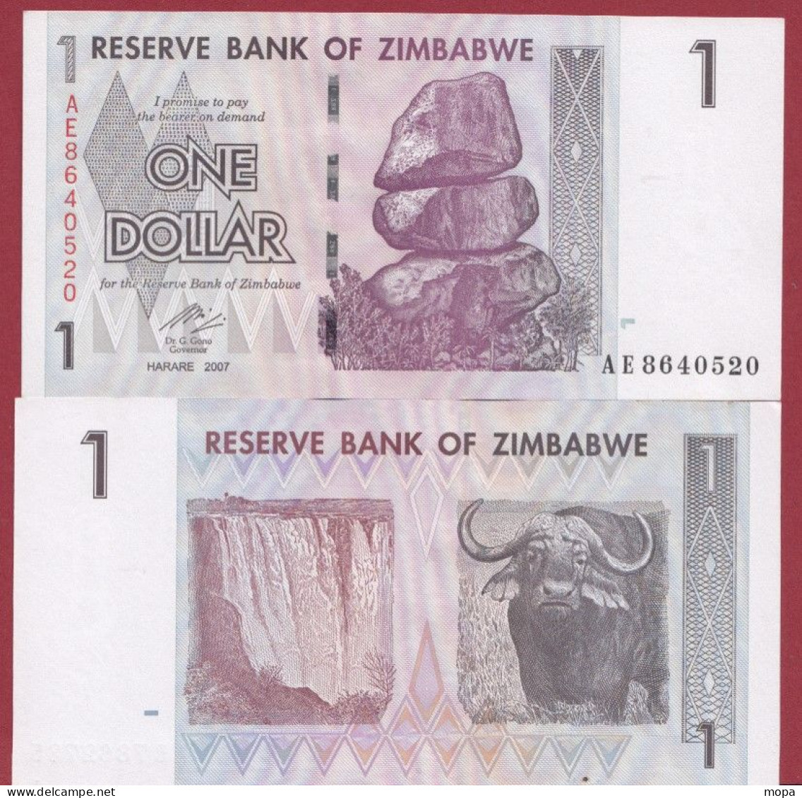 Zimbabwe--1 Dollar ---2007--UNC---(486) - Simbabwe