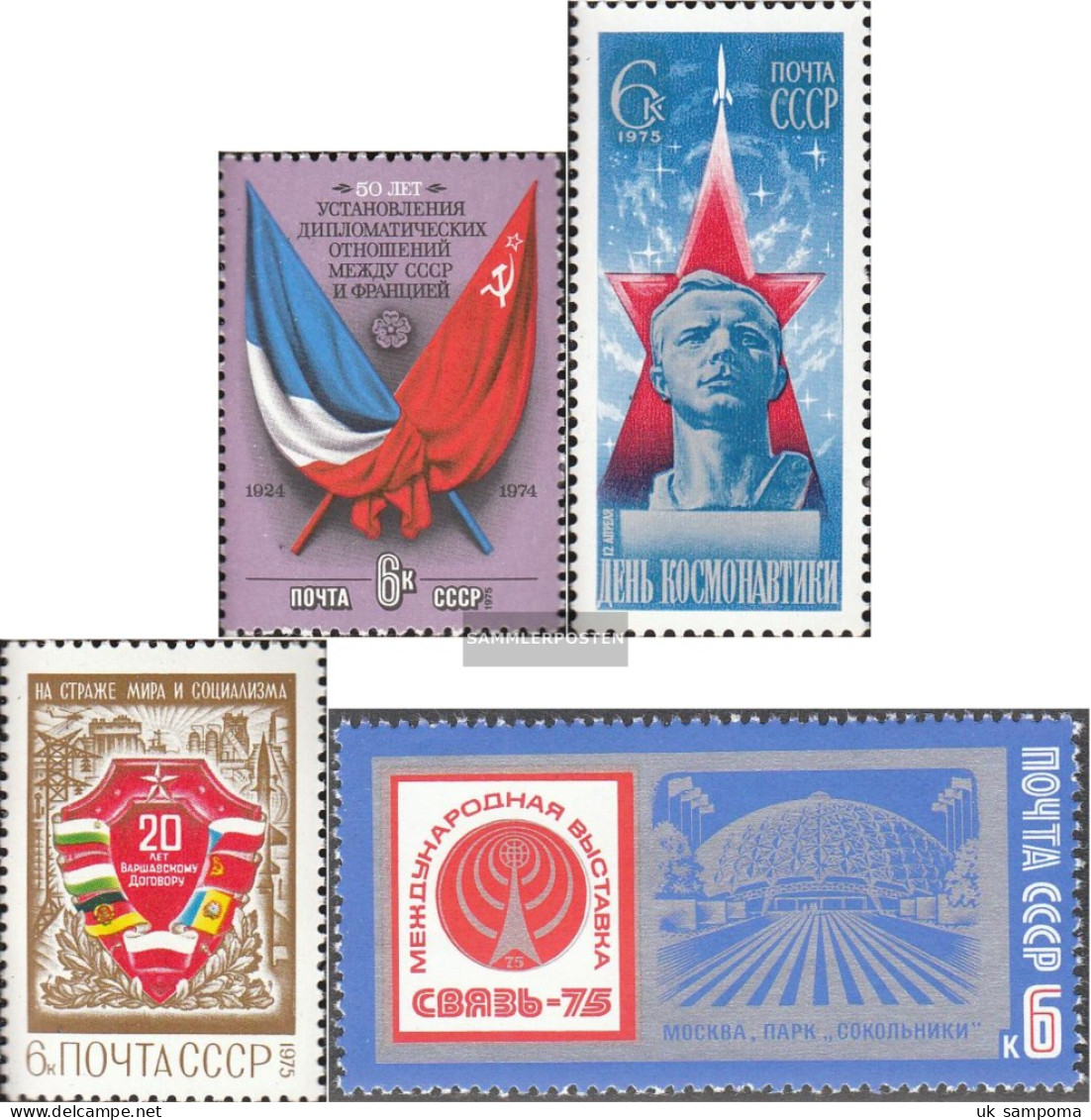 Soviet Union 4341,4342,4345,4346 (complete Issue) Unmounted Mint / Never Hinged 1975 CosmonAUt, TelecommUnicAtions U.A. - Nuevos