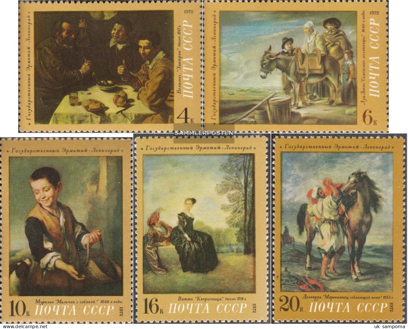 Soviet Union 4036-4040 (complete Issue) Unmounted Mint / Never Hinged 1972 Paintings - Ungebraucht