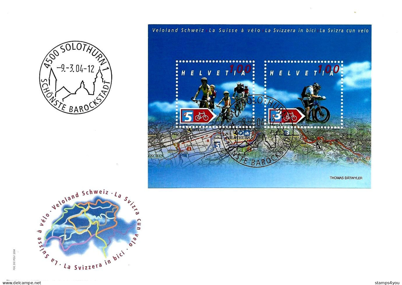 CH - 151 - Enveloppe Avec Oblit Spéciale "Solothurn Schönste Barckstadt 2004" - Bel Affranchissement - Postmark Collection