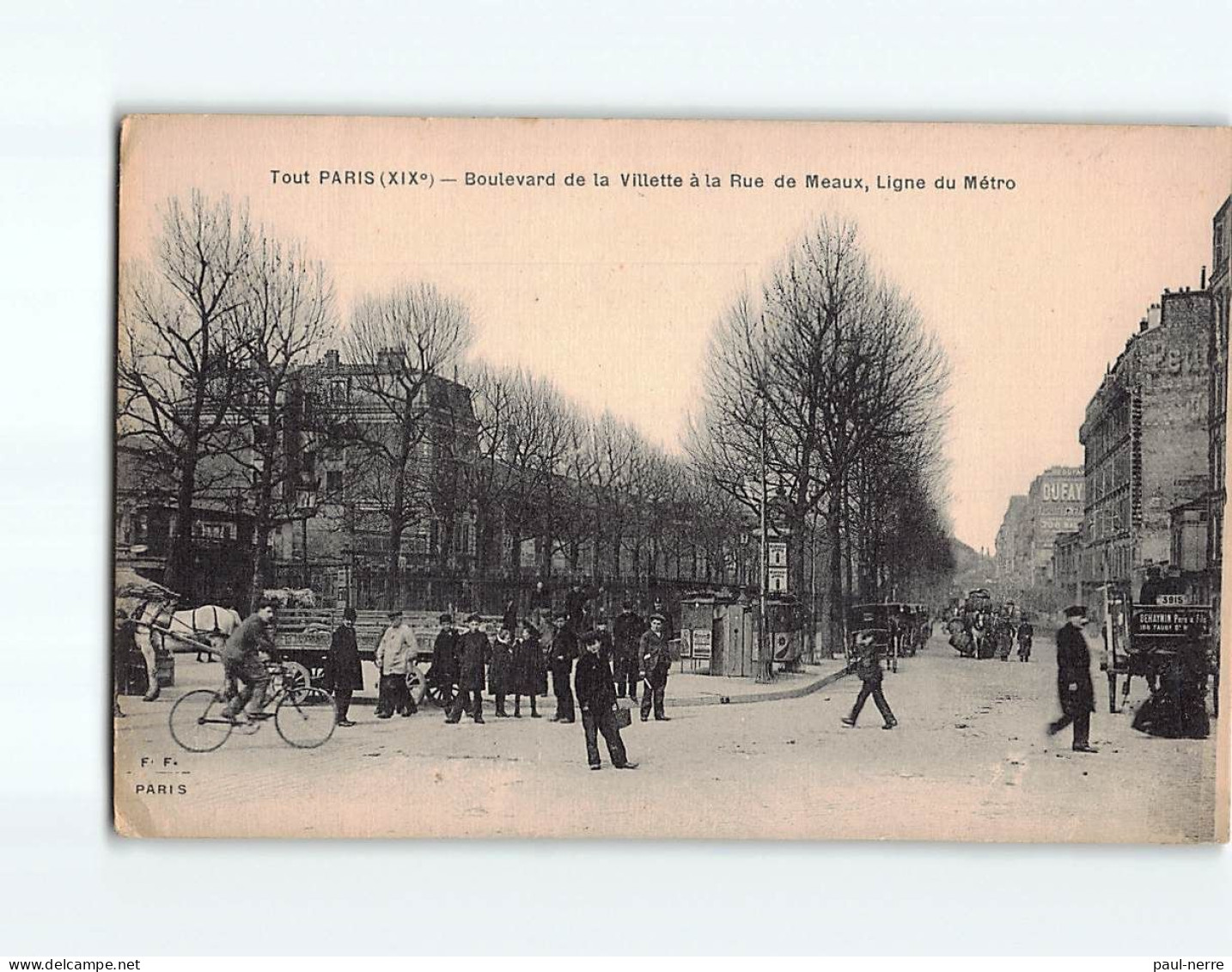 PARIS : XIXe Arr, Boulevard De La Villette à La Rue De Meaux, Ligne Du Métro - état - Arrondissement: 19