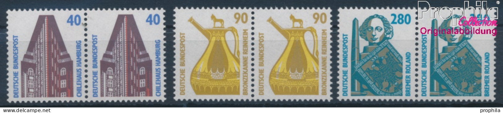 BRD 1379-1381 Waagerechte Paare (kompl.Ausg.) Postfrisch 1988 Sehenswürdigkeiten (10343357 - Unused Stamps