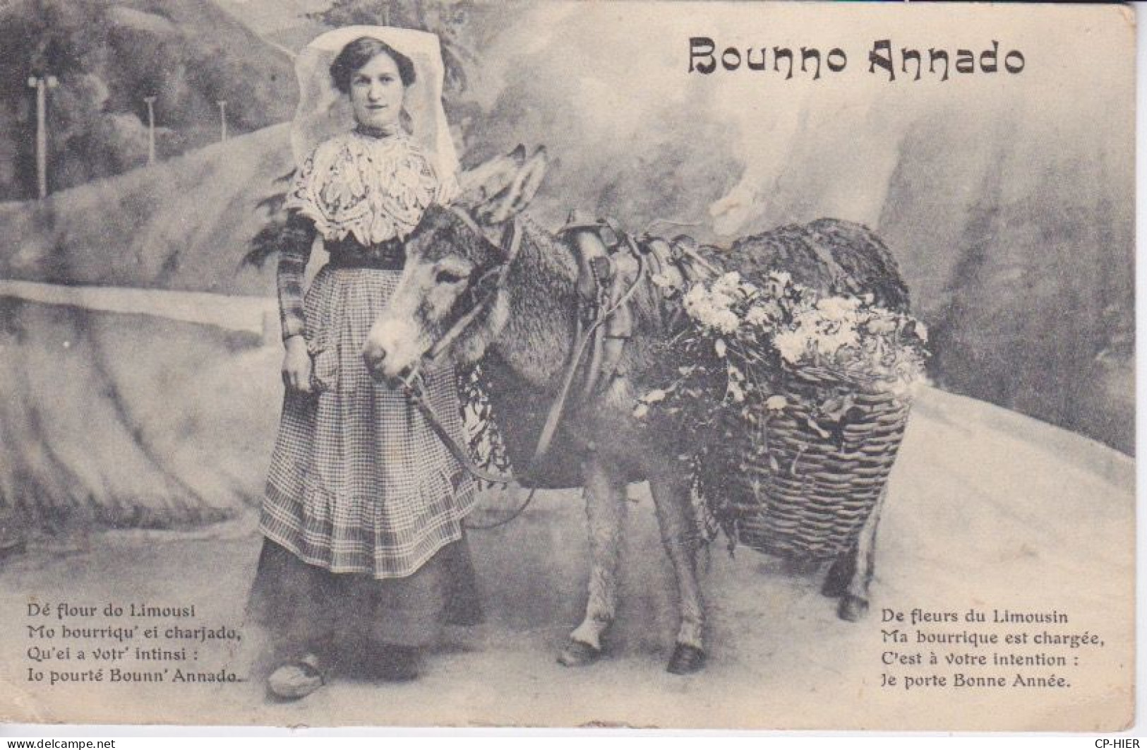 87 - LIMOUSIN - BOUNNO ANNADA - BONNE ANNEE - FEMME AVEC SA BOURRIQUE CHARGEE  - ANE ANESSE - Autres & Non Classés