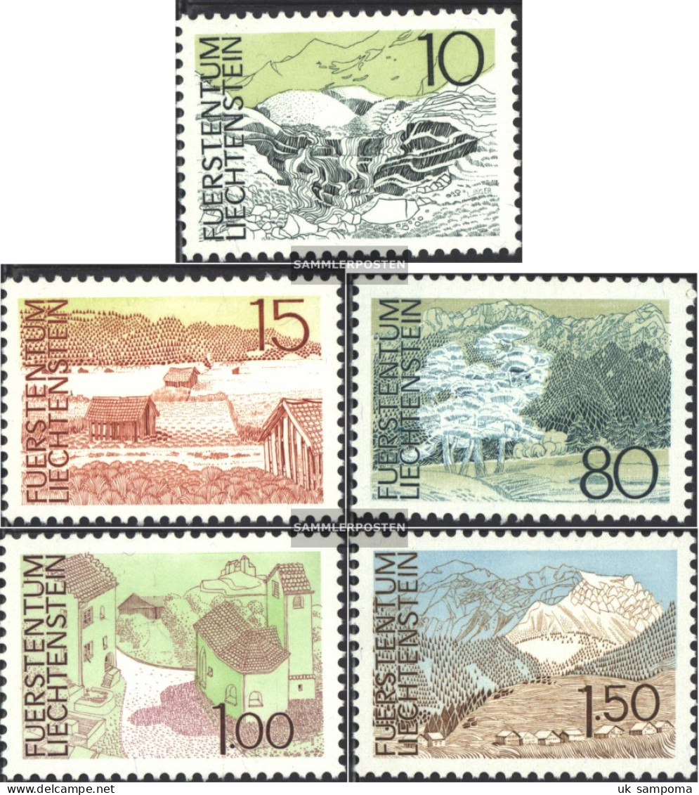 Liechtenstein 573-577 (complete Issue) Unmounted Mint / Never Hinged 1972 Landscapes - Ungebraucht