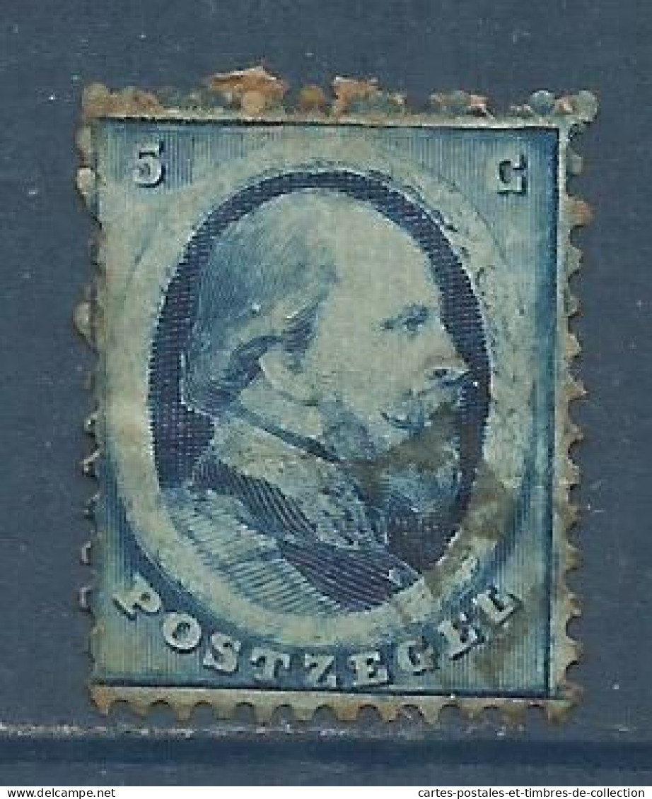 PAYS BAS , NEDERLAND , 5 C , Guillaume III  , 1864 , N° YT 4 , µ - Used Stamps