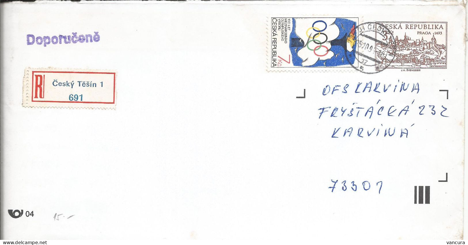 COB 1 B Czech Republic  Prague Of Wolgemuth 1994 - Enveloppes