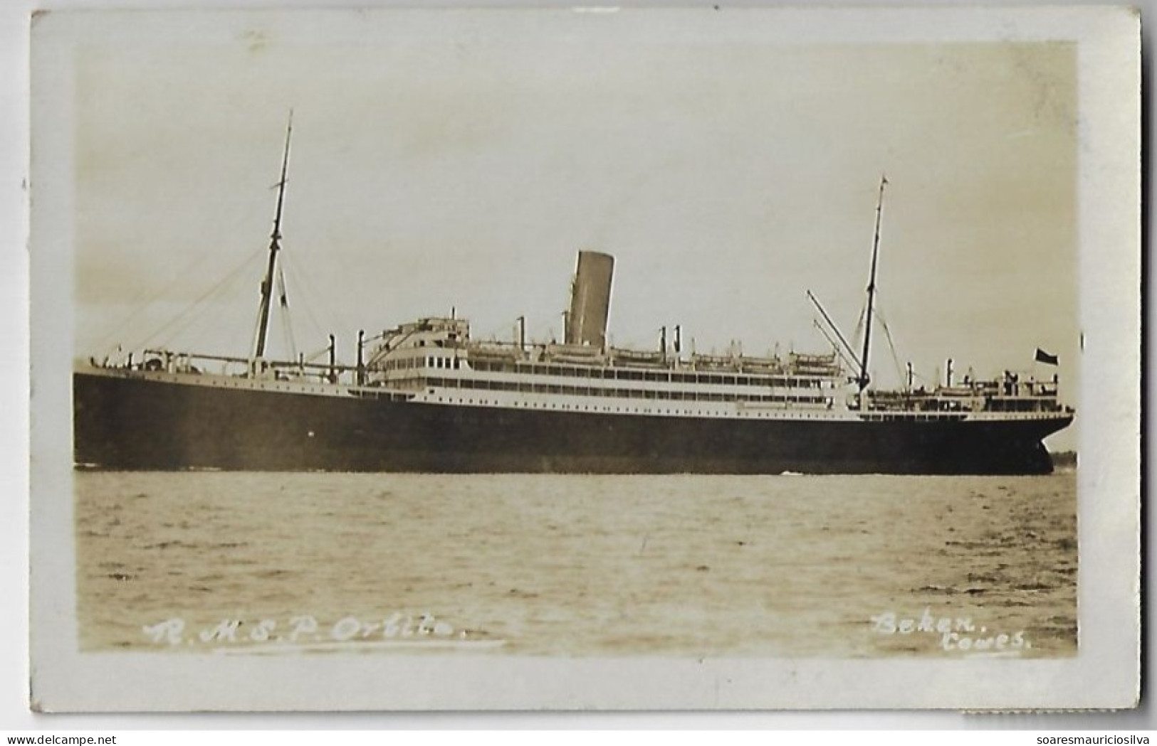 1921 Postcard Photo Ship RMSP Orbita New York Penn Terminal Station USA To Zurich Switzerland Stamp 2 Pence PAQUEBOT - Oblitérés