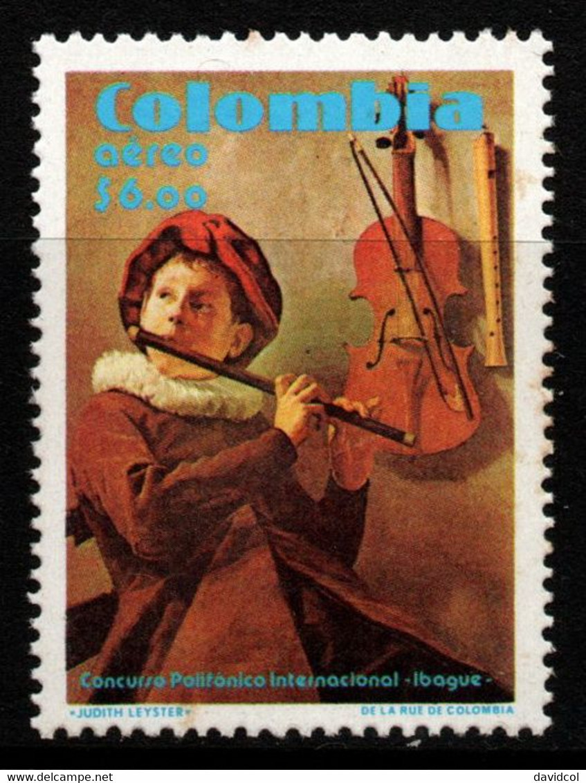 03- KOLUMBIEN - 1980- MI#:1413- MNH- INTERNATIONAL POLYPHONIC COMPETITION. MUSIC/ VIOLIN / FLUTE - Colombia