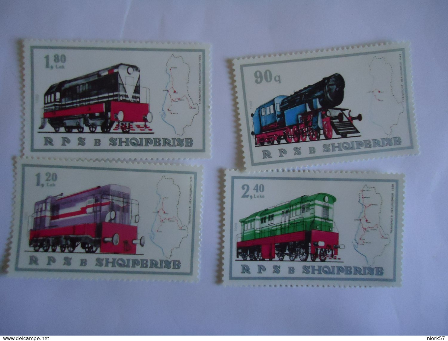 ALBANIA   MNH 3 MLN 1  STAMPS  TRAIN WITH SARNIERA  2 SCAN - Trains