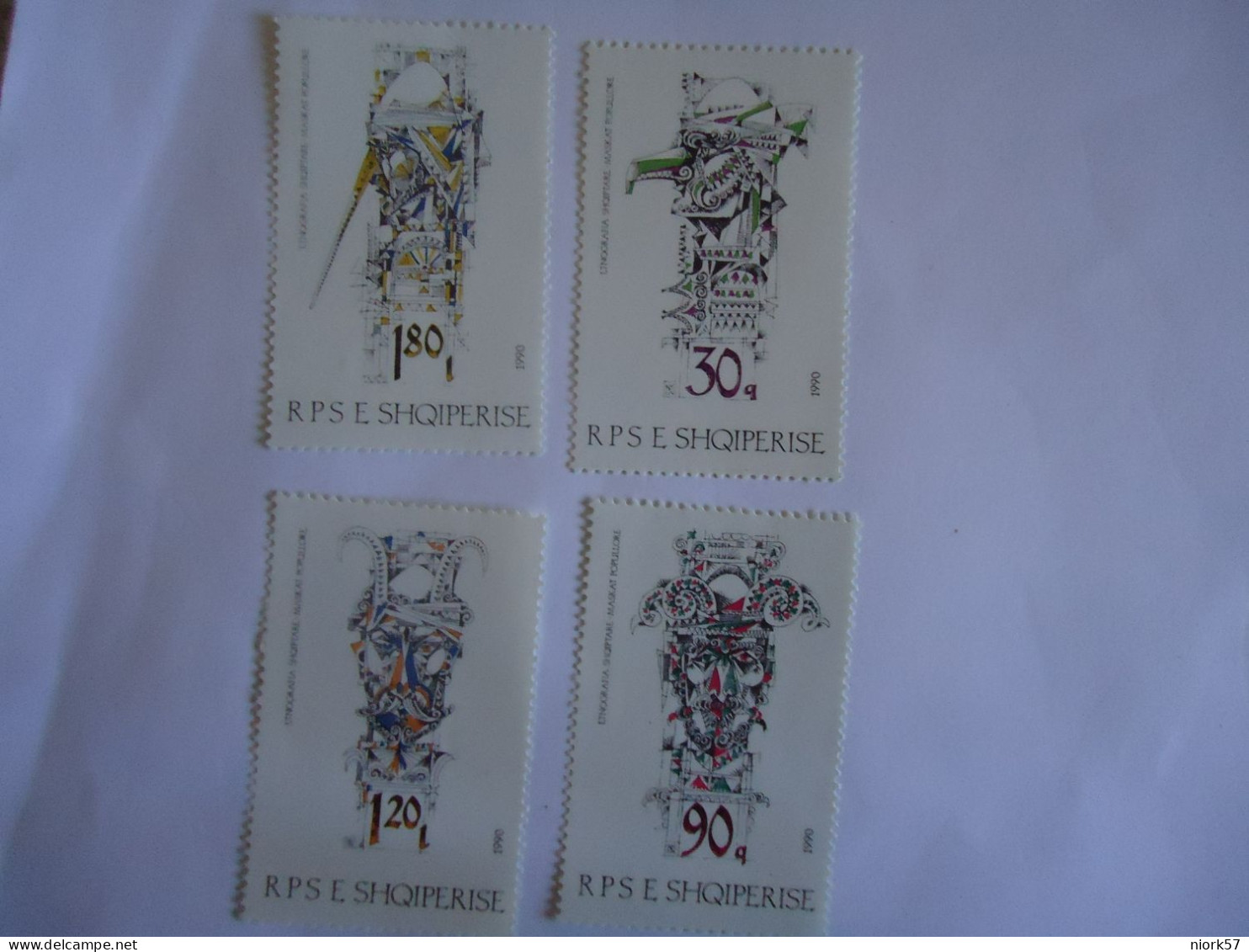 ALBANIA  MNH 4 STAMPS   CULTURE   PAINTING  1990 - Otros & Sin Clasificación