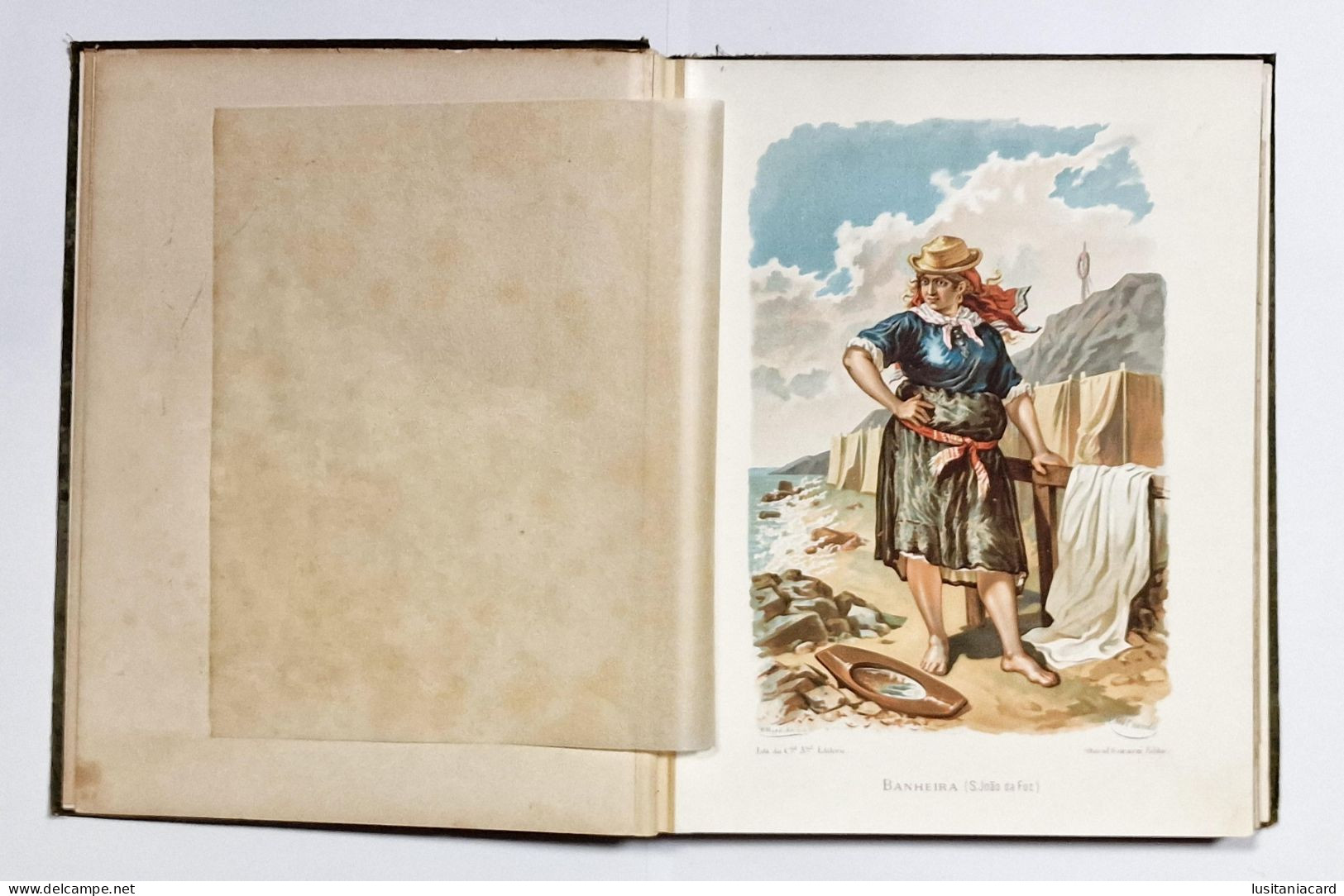 ALBUM DE COSTUMES PORTUGUEZES - Cincoenta Chromos (RARO)( Ed. David Corazzi - 1888 / Ed. Typ.Horas Romanticas) - Oude Boeken