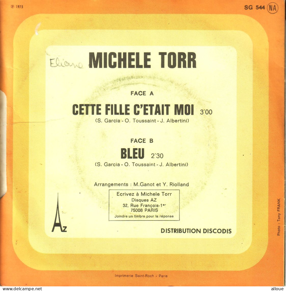 MICHELE TORR - FR SP - CETTE FILLE C'ETAIT MOI + 1 - Altri - Francese