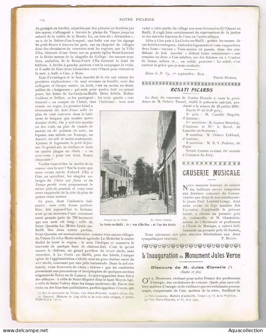 AULT - LE BOIS DE CISE. Article De La Revue "Notre Picardie" De 1909. Grand Format 25x31cm. - Bois-de-Cise