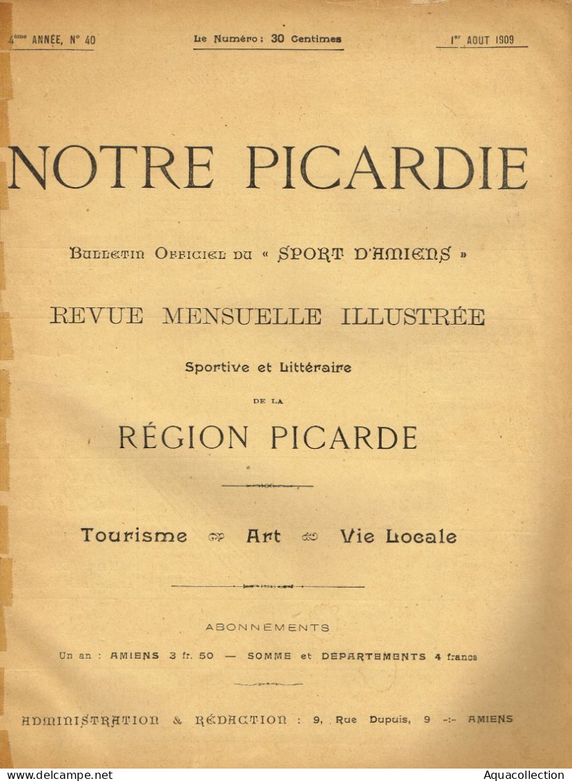 AULT - LE BOIS DE CISE. Article De La Revue "Notre Picardie" De 1909. Grand Format 25x31cm. - Bois-de-Cise