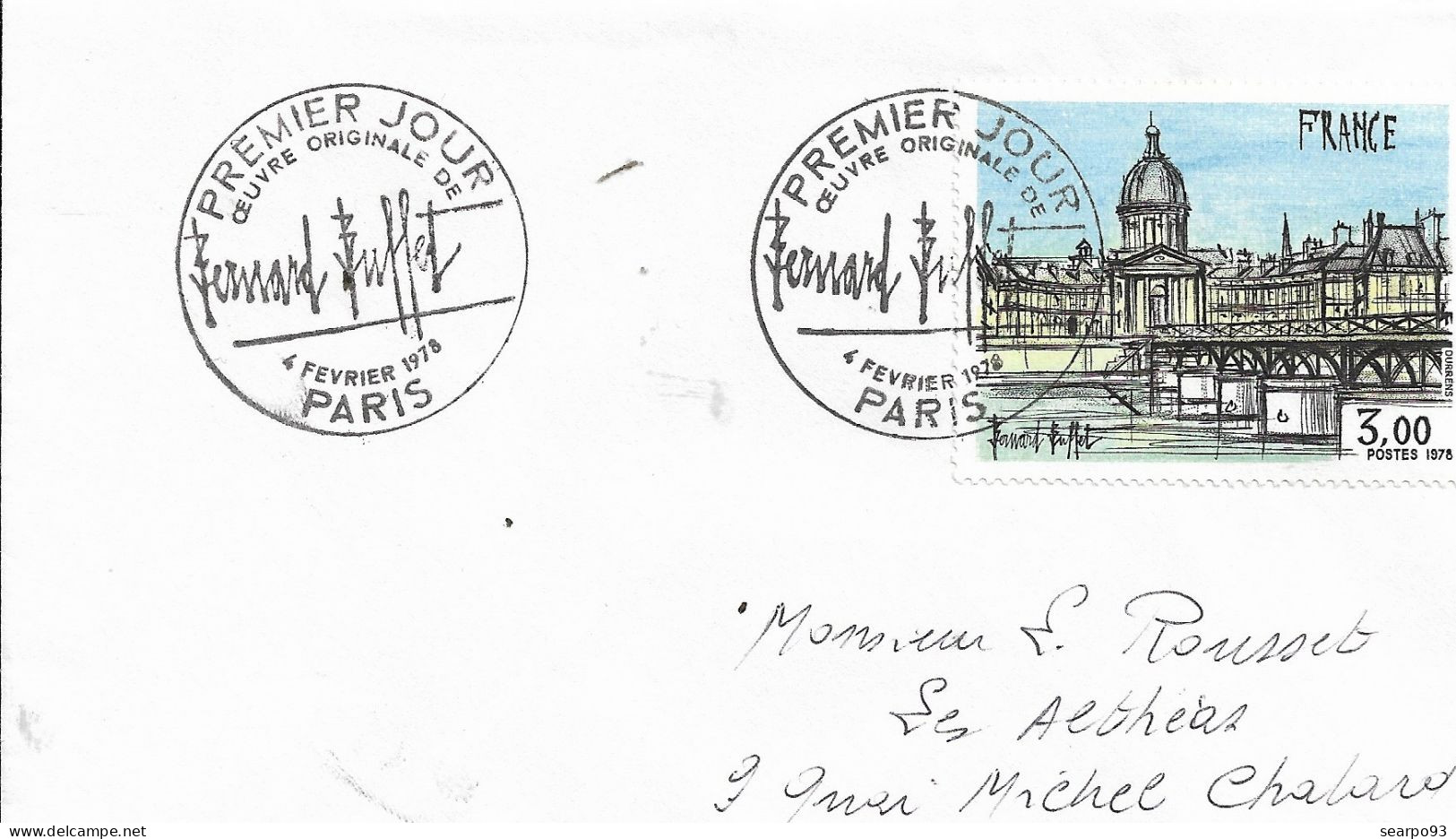 FRANCE. FDC. BERNARD BUFFET. PARIS. 1978 - 1970-1979