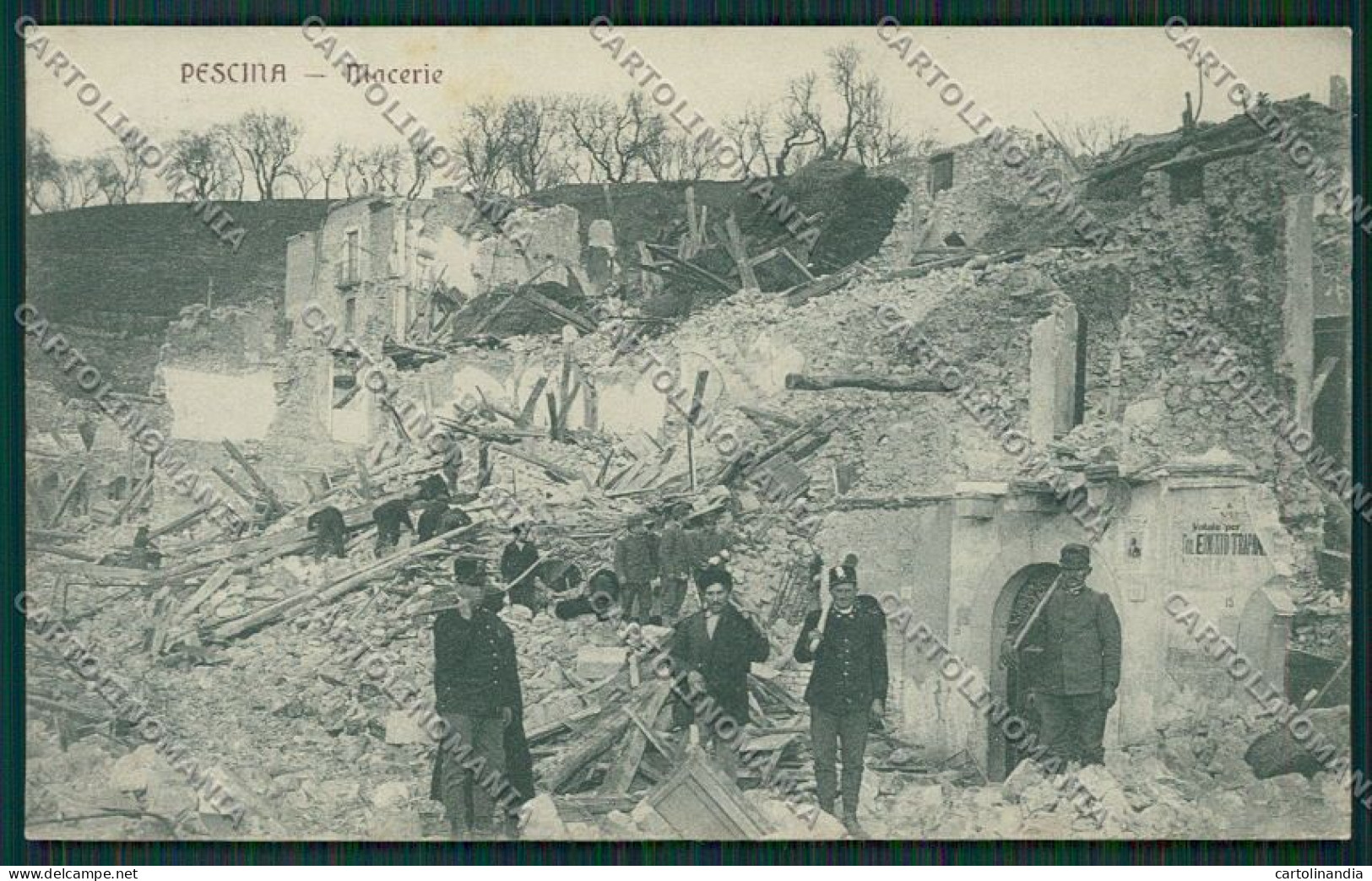 L'Aquila Pescina Terremoto Militari Cartolina QQ3991 - L'Aquila