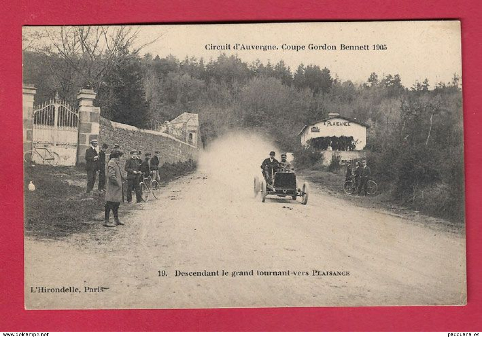 AF298 63 PUY DE DOME CIRCUIT D'AUVERGNE COUPE GORDON BENETT DESCENDANT LE GRAND TOURNANT VERS PLAISANCE AUTOMOBILE - Sonstige & Ohne Zuordnung