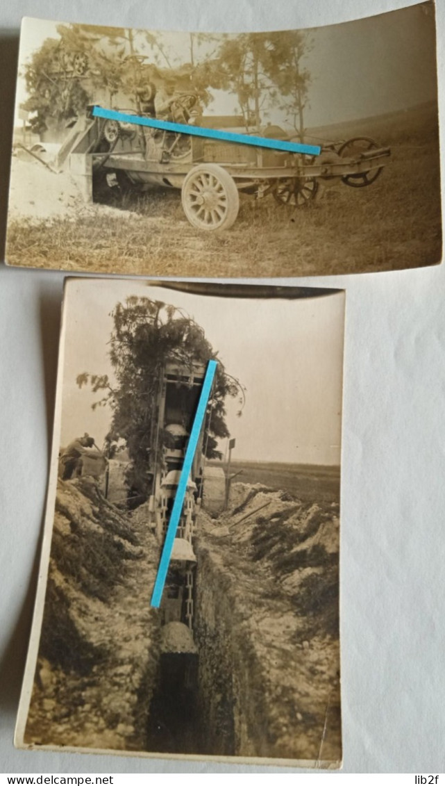 1917 Champagne Excavatrice Thermique Legrand Normand Camion Saurer Creusement Tranchée  Poilus 14 18 Photo - Oorlog, Militair