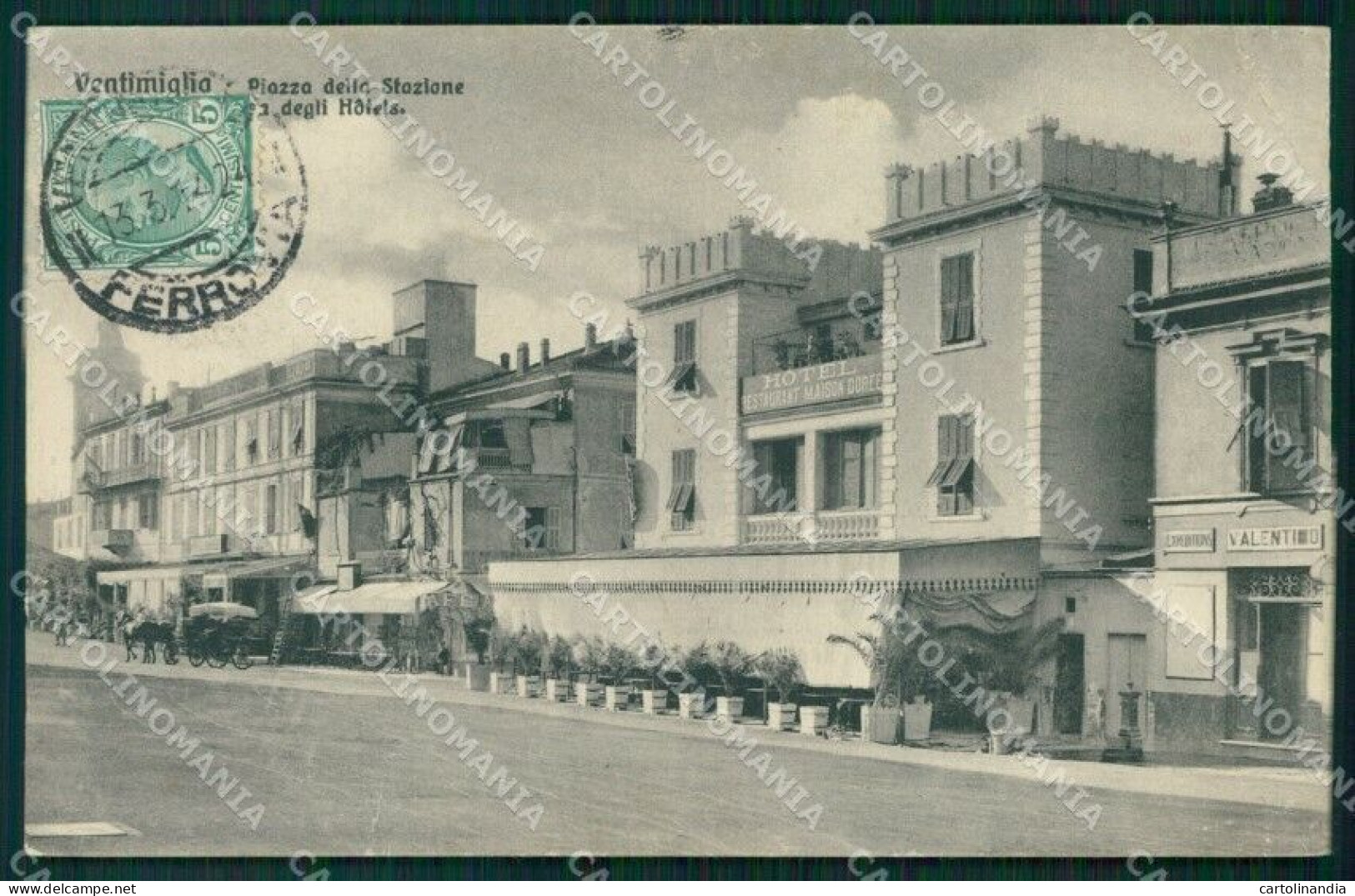 Imperia Ventimiglia Piazza Della Stazione PIEGHE Cartolina MT3743 - Imperia