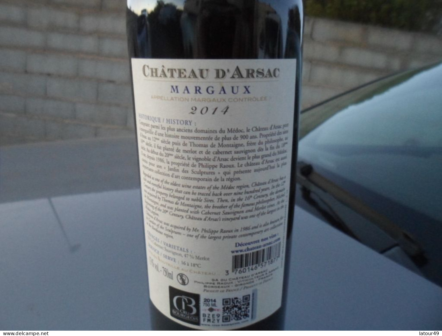 1 Bouteille Vin Rouge  Chateau D Arsac 2014  Possibilite De Plusieurs Bouteille - Spirits