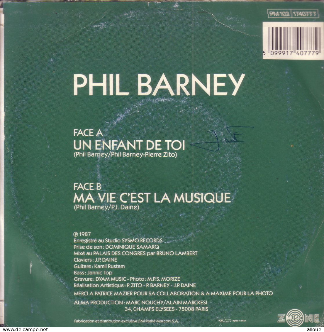 PHIL BARNEY - FR SG - UN ENFANT DE TOI + 1 - Sonstige - Franz. Chansons