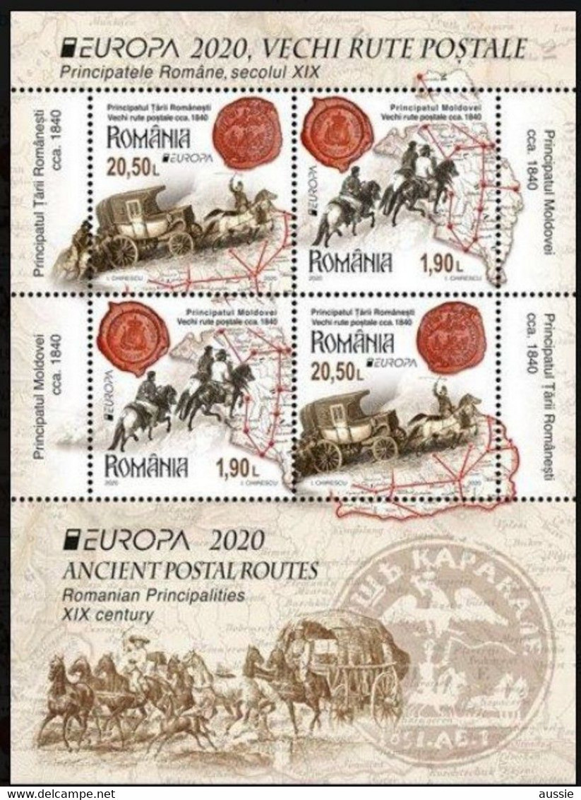 Roumanie Romania 2020 Micheln° Block 831 II *** MNH Cept Anciennes Routes Postales - 2020