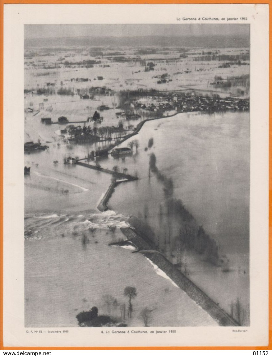 Janvier 1955 La Garonne à COUTHURES Extrait D'un Dossier De Documentation Pédagogique 27 X 21 Cm Papier Souple Sept 1955 - Other & Unclassified