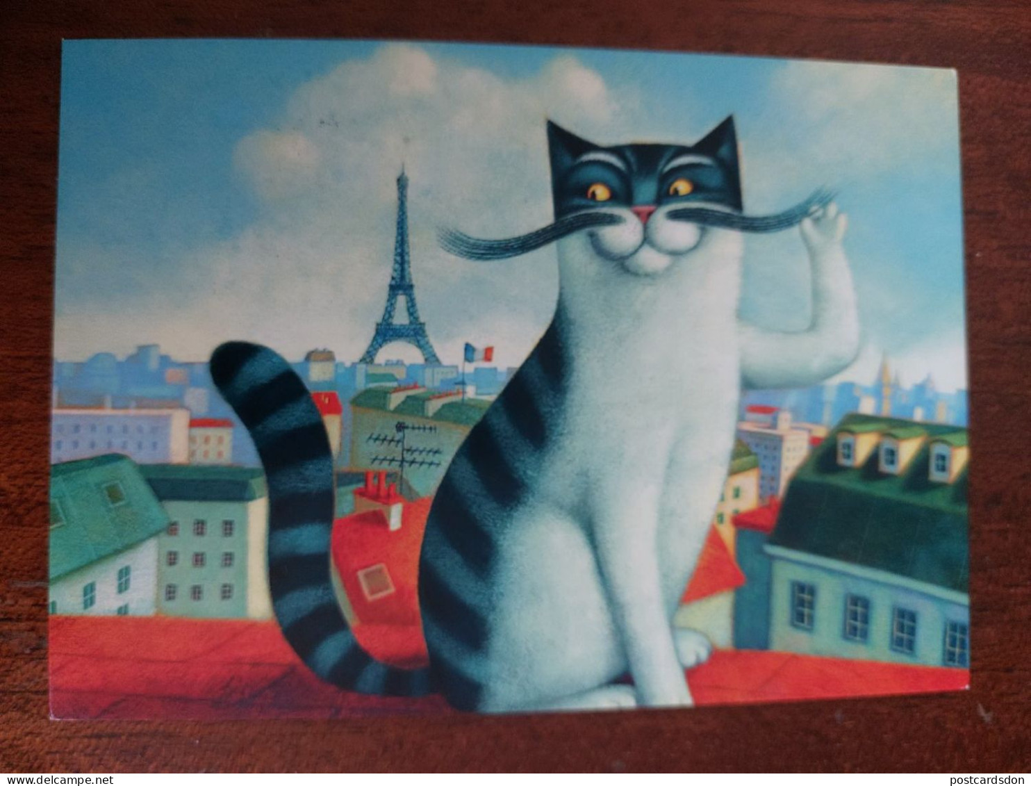 Paris. Tour Eiffel  - Modern Ukrainian  Postcard / Cat Chat - Eiffelturm