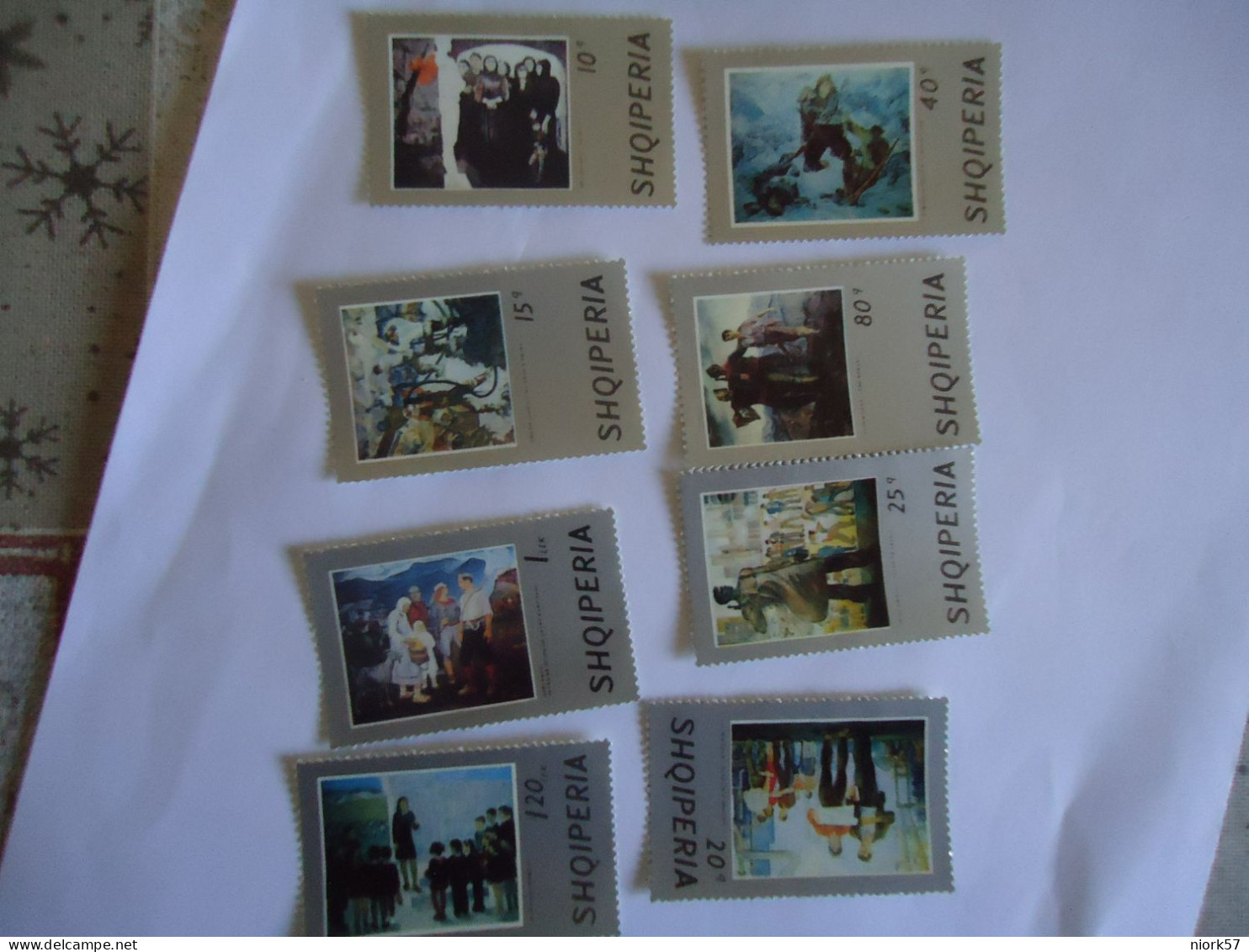 ALBANIA   MNH 7  STAMPS 8  PAINTING  ONE MLN - Sonstige & Ohne Zuordnung
