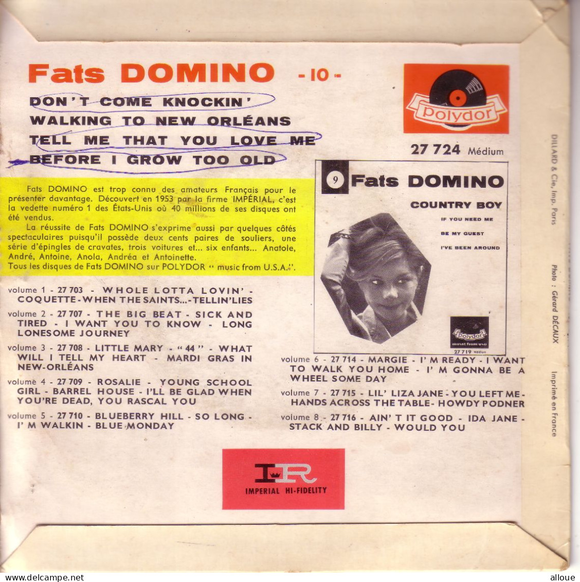 FATS DOMINO - FR EP  - DON'T COME KNOCKIN'  + 3 - Rock