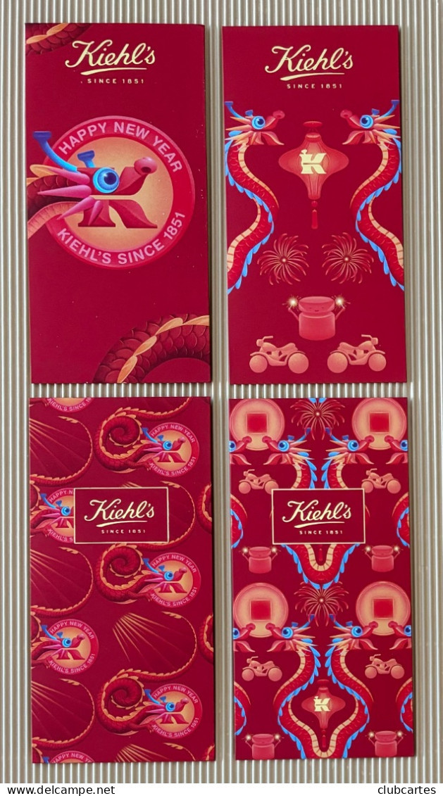 CC Chinese Lunar New Year 1 EX. ! KIEHLS Set Of 4 Red Pockets RED CNY - Modern (vanaf 1961)