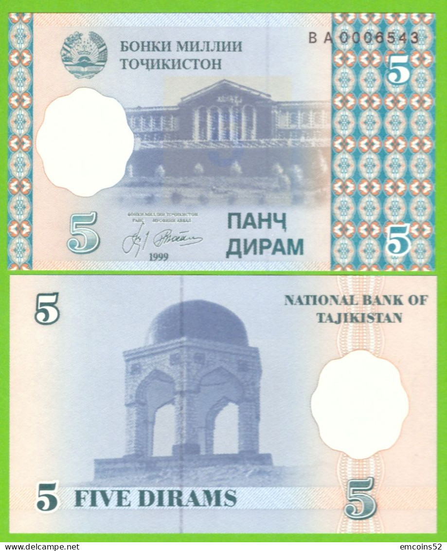 TAJIKISTAN 5 DIRAM 1999 P-11 UNC - Tadjikistan