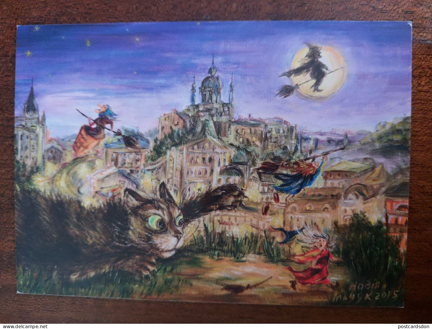 Illustrator Ilchuk "Sabbath At He Castle Hill In Kiev" - Modern Ukrainian Postcard - Postcrossing - 2010s / Witch / Cat - Oekraïne