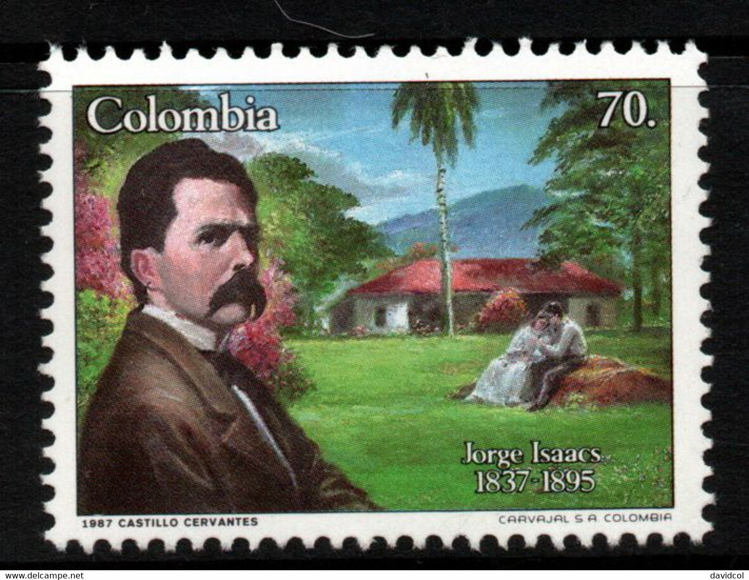 13- KOLUMBIEN - 1987 - MNH - MI#: 1706. JORGE ISAACS - WRITER - Colombia