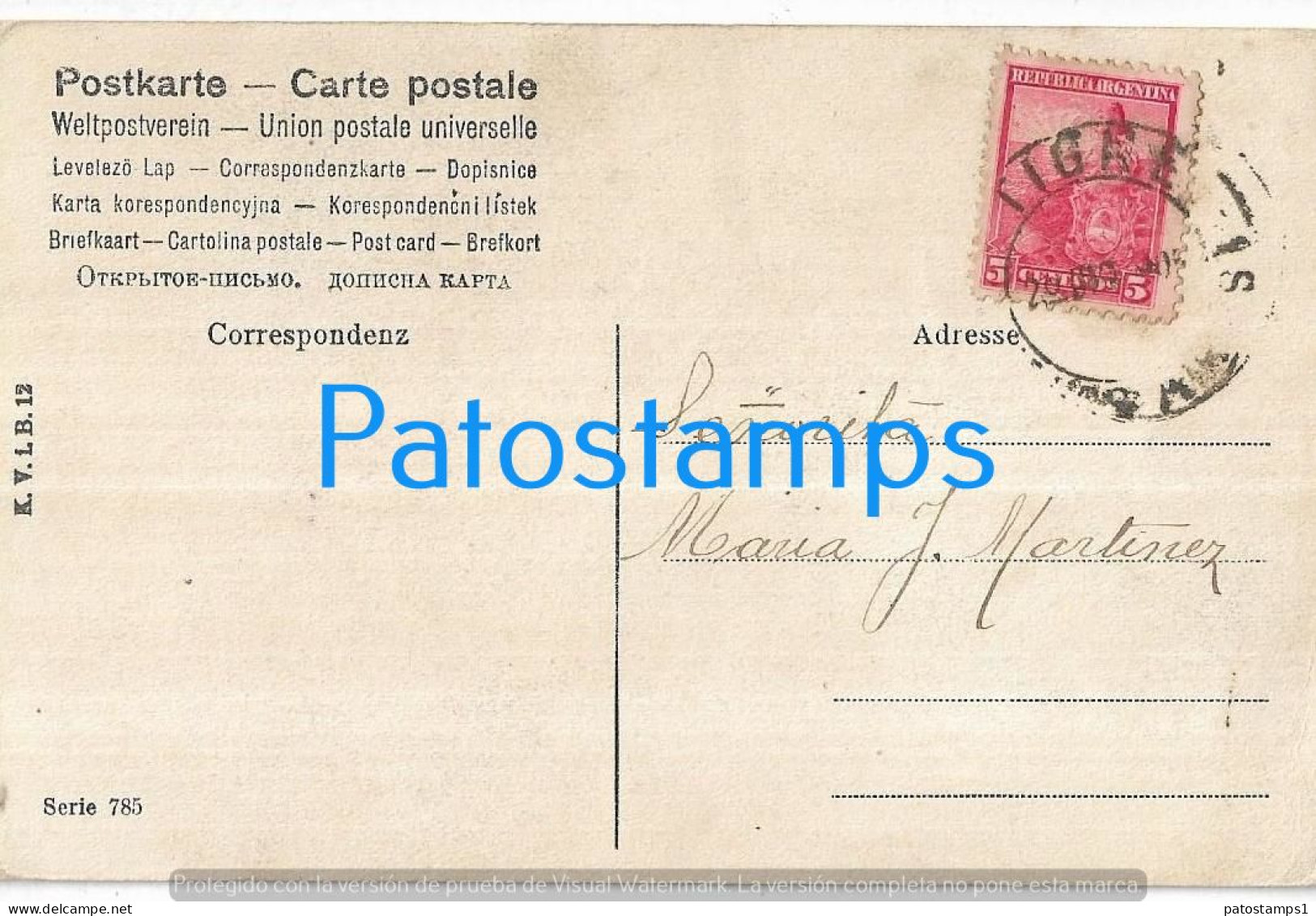 226171 ART ARTE WOMAN FISHING VERY BABY CIRCULATED TO ARGENTINA POSTAL POSTCARD - Ohne Zuordnung