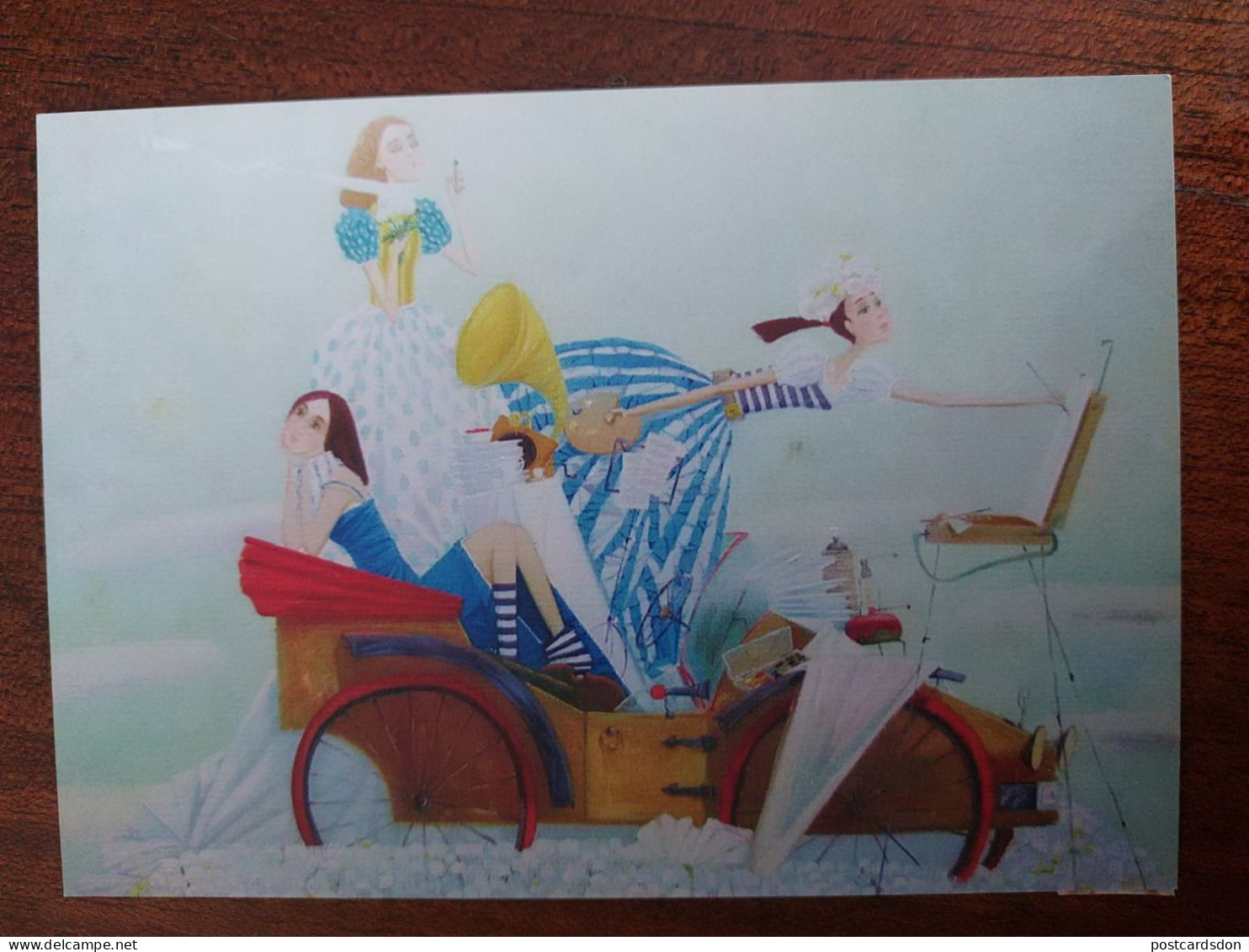 Illustrator Chekalina "Painter" - Modern Ukrainian Postcard - Postcrossing - 2010s / Old Car - Ukraine